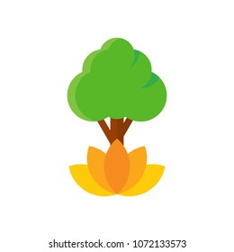 Lotus Tree Logo Icon Design