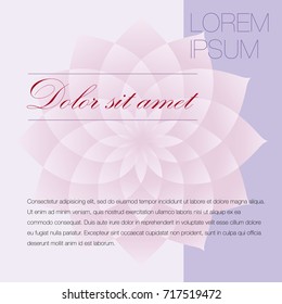 Lotus. Vector background and layout template of invitation card for various occasions, or ads. Variant No. 3