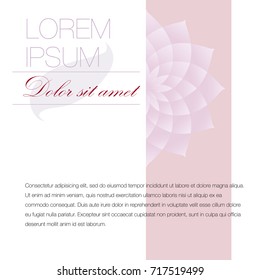 Lotus. Vector background and layout template of invitation card for various occasions, or ads. Variant No. 2