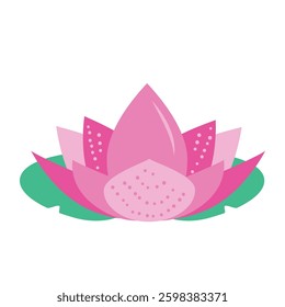 Lotus vector cartoon illustration on the white background