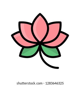 Lotus vector, Chinese New Year related filled design icon editable stroke