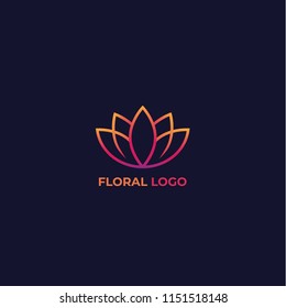 logo floral vectorial lotus