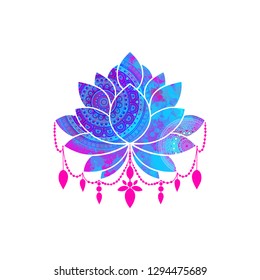 Lotus vector. Hand drawn illustration. 