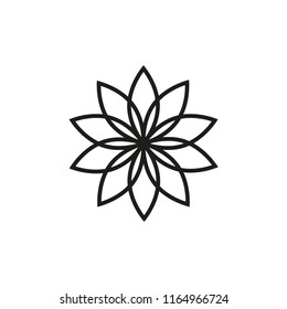 lotus vector icon, flower icon 