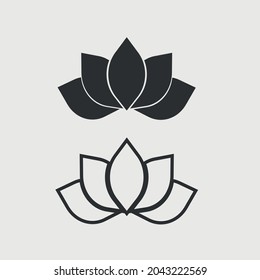 Lotus vector icon illustration sign for web and design