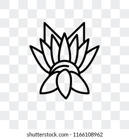 Lotus vector icon isolated on transparent background, Lotus logo concept