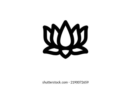 lotus vector icon simple black and white background eps 8 perfect pixel