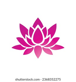 Icono o diseño de símbolo del vector de Lotus, flor del loto, conjunto de vectores del loto