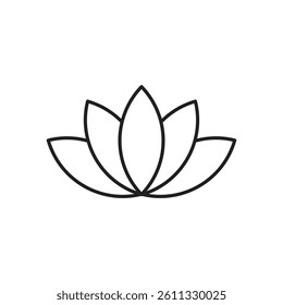 Lotus vector icon in trendy flat design. Lotus outline icon