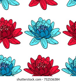 Lotus vector illustration. Doodle style. Design, print, logo, decor, textile, paper.