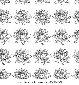 Lotus vector illustration. Doodle style. Design, print, logo, decor, textile, paper.