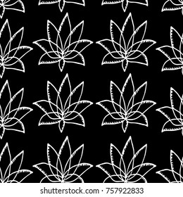 Lotus vector illustration. Doodle style. Design, print, logo, decor, textile, paper