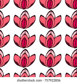 Lotus vector illustration. Doodle style. Design, print, logo, decor, textile, paper