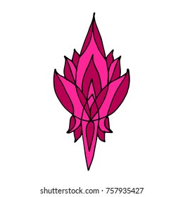 Lotus vector illustration. Doodle style. Design, print, logo, decor, textile, paper