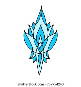 Lotus vector illustration. Doodle style. Design, print, logo, decor, textile, paper