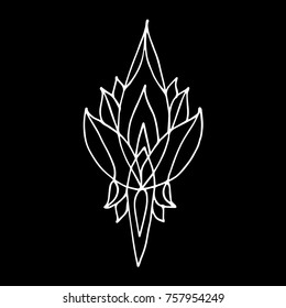 Lotus vector illustration. Doodle style. Design, print, logo, decor, textile, paper