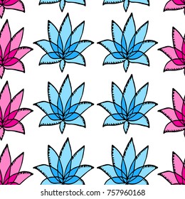 Lotus vector illustration. Doodle style. Design, print, logo, decor, textile, paper
