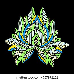 Lotus vector illustration. Doodle style. Design, print, logo, decor, textile, paper