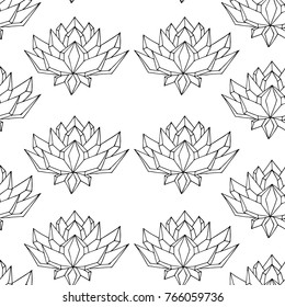 Lotus vector illustration. Doodle style. Design, print, logo, decor, textile, paper