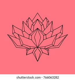 Lotus vector illustration. Doodle style. Design, print, logo, decor, textile, paper