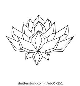Lotus vector illustration. Doodle style. Design, print, decor, textile, paper