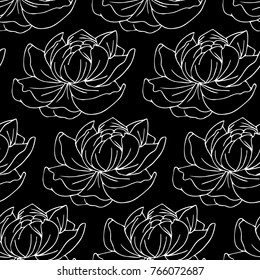 Lotus vector illustration. Doodle style. Design, print, decor, textile, paper