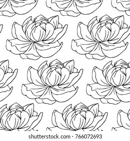 Lotus vector illustration. Doodle style. Design, print, decor, textile, paper