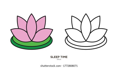 Lotus vector illustration lineal color and filled design