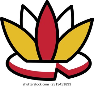 Lotus Vektor-Illustration auf transparentem Hintergrund. Hochwertige Symbole. Zeilenfarbige Vektorsymbole für Konzept und Grafikdesign.