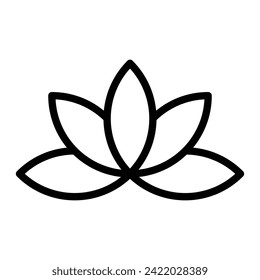Lotus Vector Line Icon Design