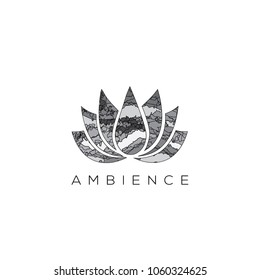Lotus vector logo. SPA logo, Wellness emblem. Health logo
