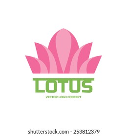 Lotus - vector logo template concept illustration. Pink flower sign. Design element. 