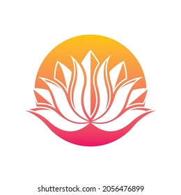 Diseño de icono de plantilla de logotipo de vector de Lotus