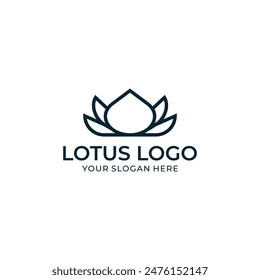 Loto Vector Monoline Minimalista logo blanco y negro
