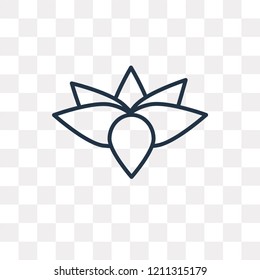 Lotus vector outline icon isolated on transparent background, high quality linear Lotus transparency concept can be used web and mobile
