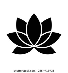 Lotus Vector Silhouette white background