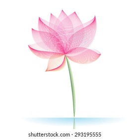 Lotus vector. Simple line form is feel light and relax.