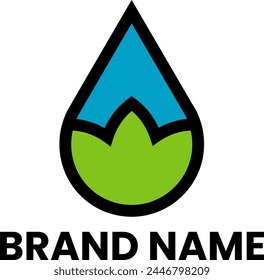 Lotus and water drop icon logo design vector