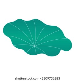 Lotus, water lily leaf hand drawn illustration. Line art, drawing style design, isolated vector. Mid Autumn Festival plant, botanical element, beautiful Asian flora