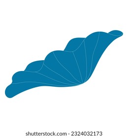 Lotus, water lily leaf hand drawn illustration. Line art, drawing style design, isolated vector. Mid Autumn Festival plant, botanical element, beautiful Asian flora