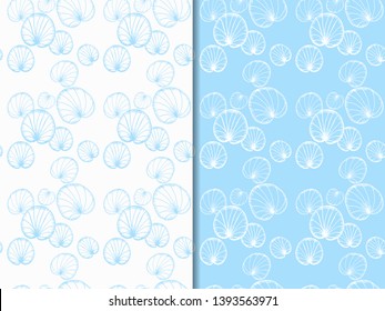 lotus, water lily seamless floral pattern hand drawn sketch