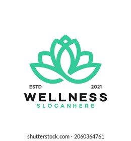 Lotus wellness logo and icon design vector concept for template