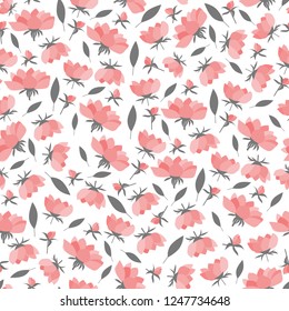 lotus wild flowers seamless pattern vector art