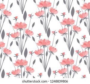 lotus wild flowers seamless pattern vector art
