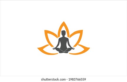 Lotus Frau Yoga hübsche Blumenmassage Beauty Spa Sinn Entspannen Natur Wellness und Meditation Konzept Design Symbol Design Logo Design 
