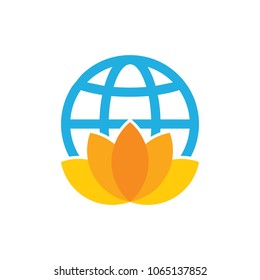 Lotus World Logo Icon Design