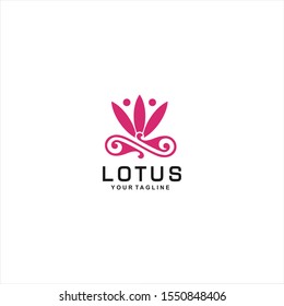 Lotus Yoga Abstract Logo template Design
