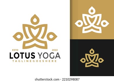 Lotus Yoga Elegant Logo Design, brand identity logos vector, modern logo, Logo Designs Vector Illustration Template