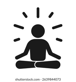 Lotus Yoga Icon. Meditation and Mindfulness Symbol for Wellness Projects