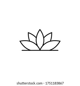 lotus, yoga line illustration icon on white background